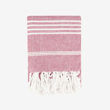 Pareo de algodón con rayas rojas Cannes 85x170cm