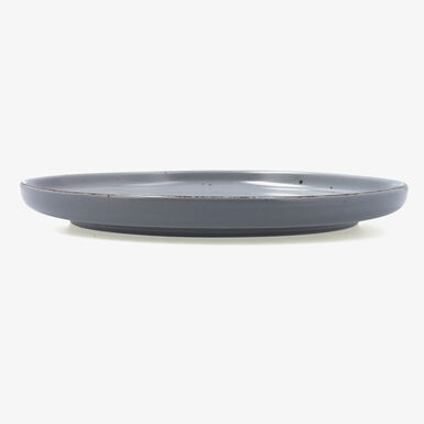 Plato llano gris de cer&aacute;mica Iria &Oslash;26,5cm