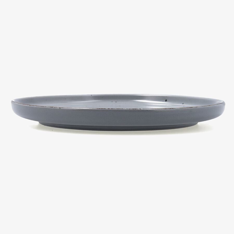 Plato llano gris de cer&aacute;mica Iria &Oslash;26,5cm