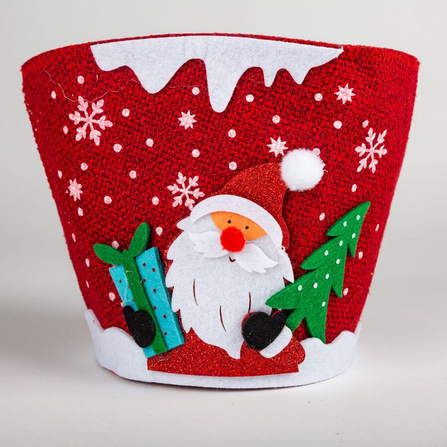 Bolsa de Navidad tipo cesta dise&ntilde;o Santa Claus 2 modelos