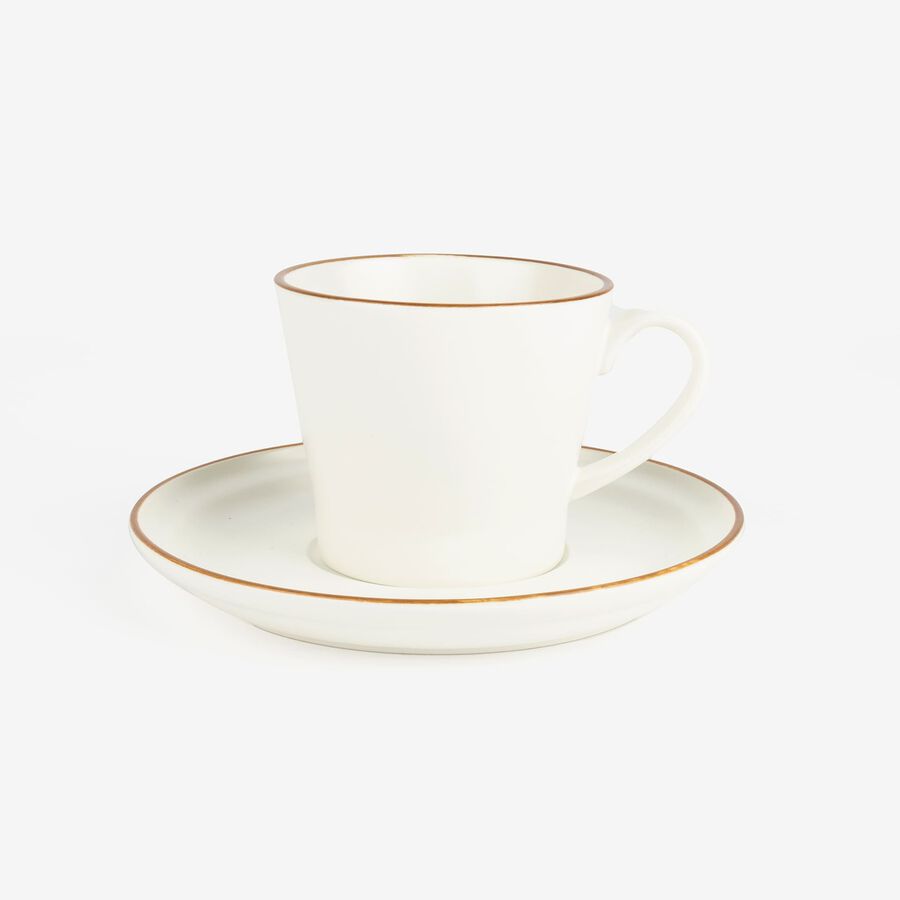 Taza de t&eacute; con plato de porcelana blanca Zuria 2