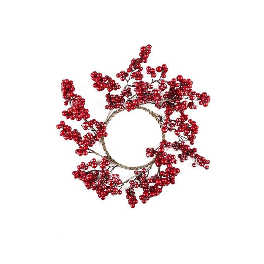 Corona decorativa bayas rojas Ø25cm