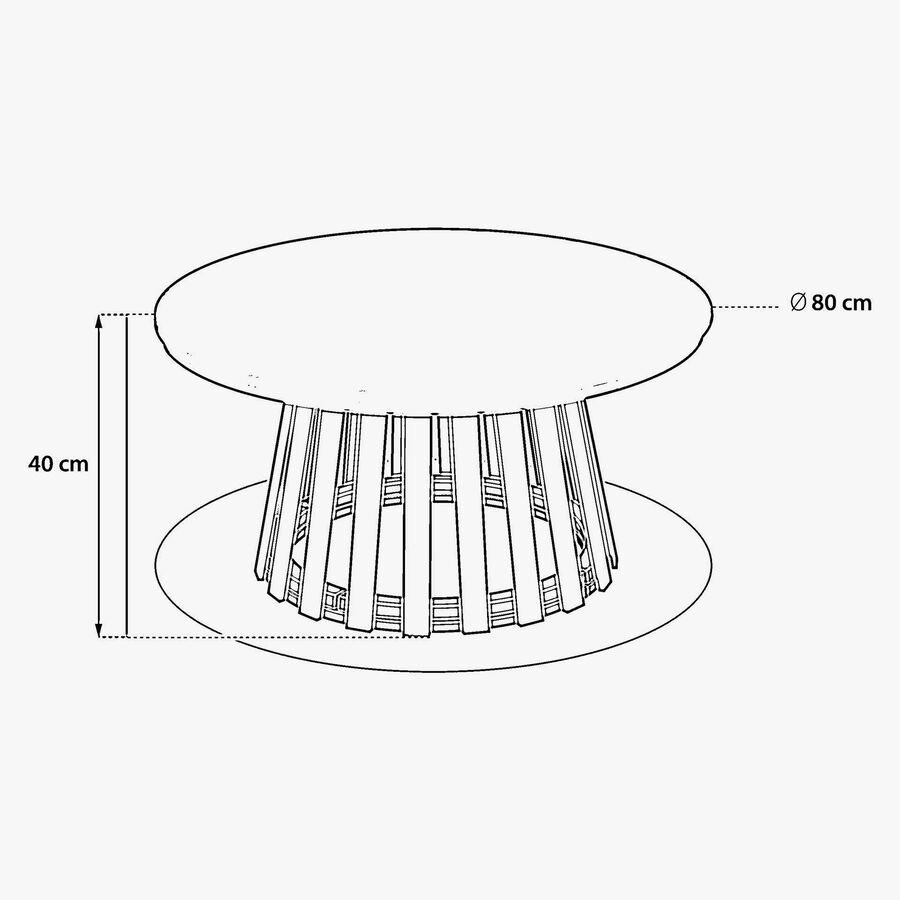 Mesa auxiliar de jard&iacute;n de madera de acacia Osnik &Oslash;80x40cm