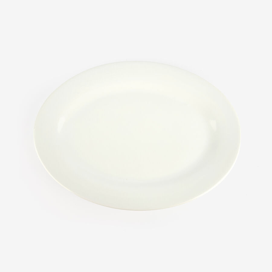 Fuente ovalada de porcelana para servir blanca 40cm