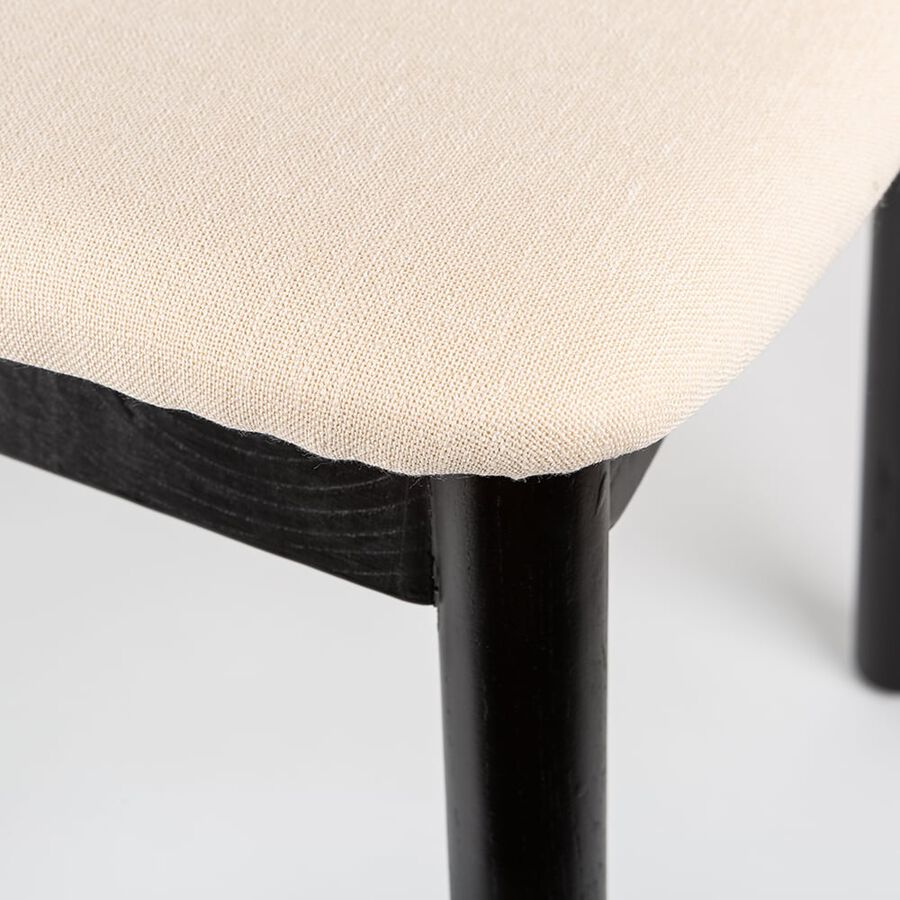 Silla de comedor de ratán y lino Cibran 46x42x85cm Clau&Chloe