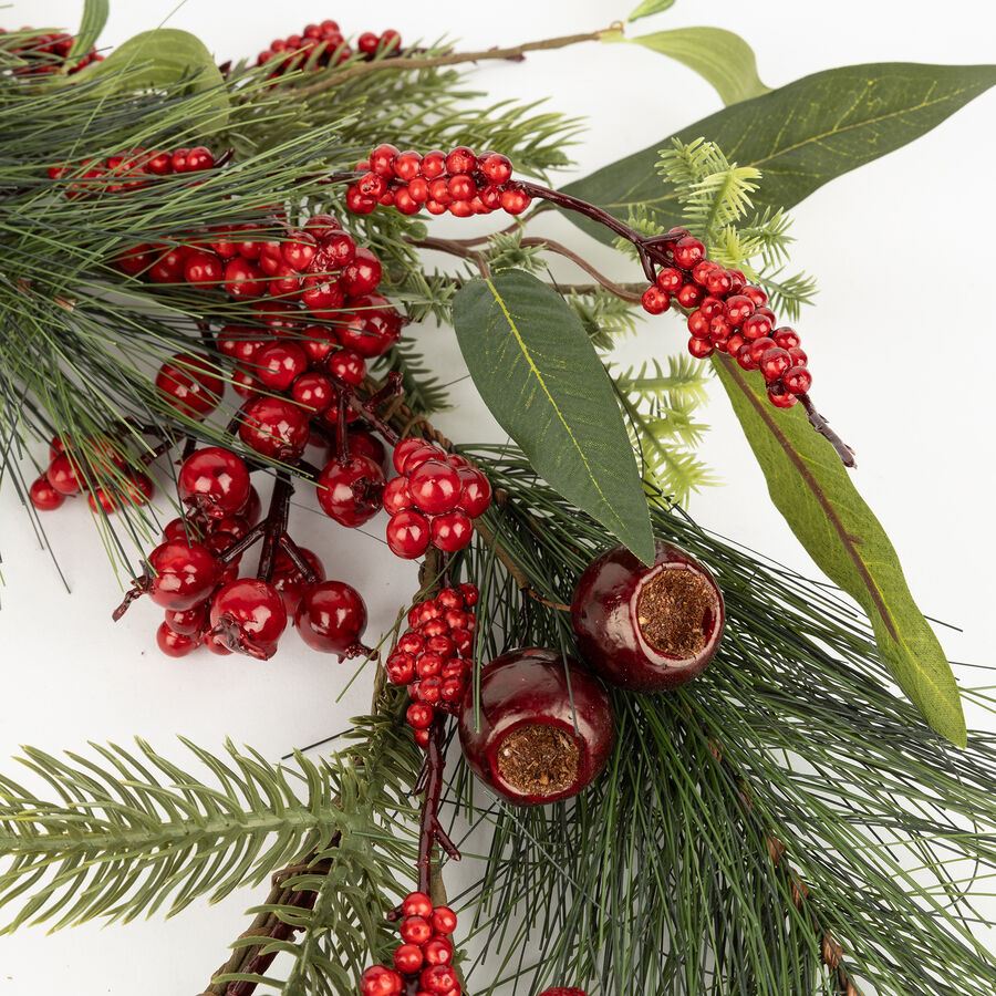 Rama decorativa pino bayas 120cm