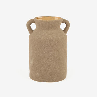 Jarrón de porcelana con asas topo Baru 14,5x9,5x21,3cm