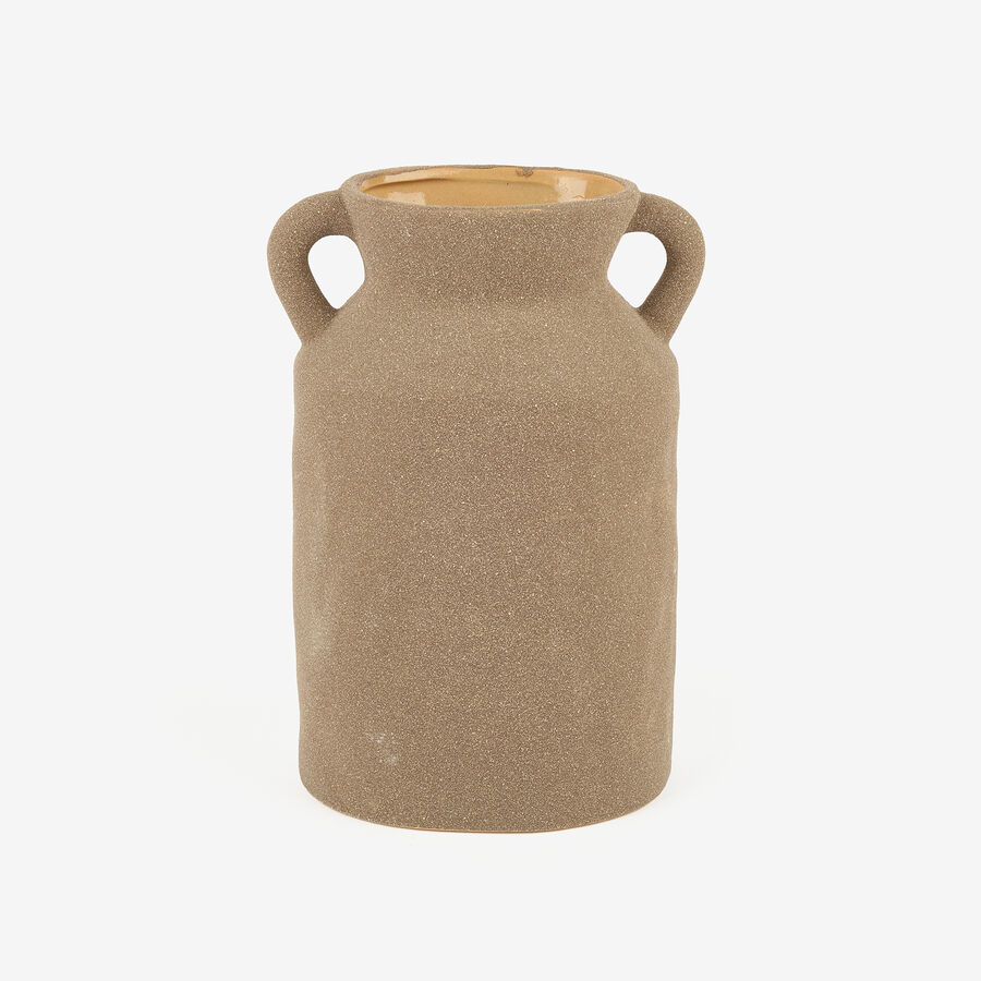 Jarrón de porcelana con asas topo Baru 14,5x9,5x21,3cm