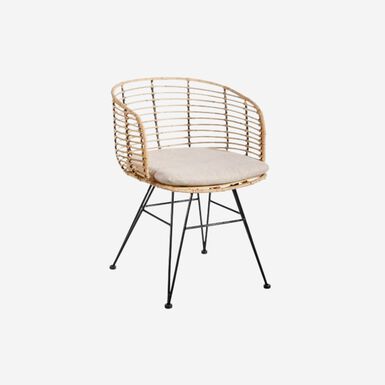 Silla de comedor con coj&iacute;n 52x66x77cm