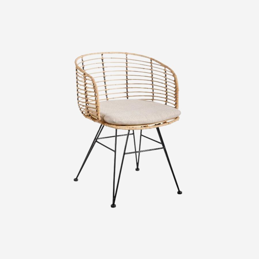 Silla de comedor con coj&iacute;n 52x66x77cm