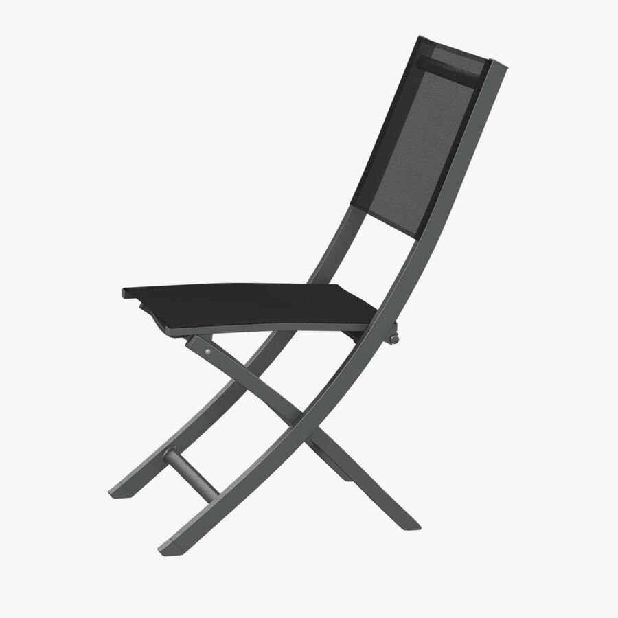 Set de 4 sillas de jard&iacute;n plegables de aluminio grafito Essor 45x57x90cm