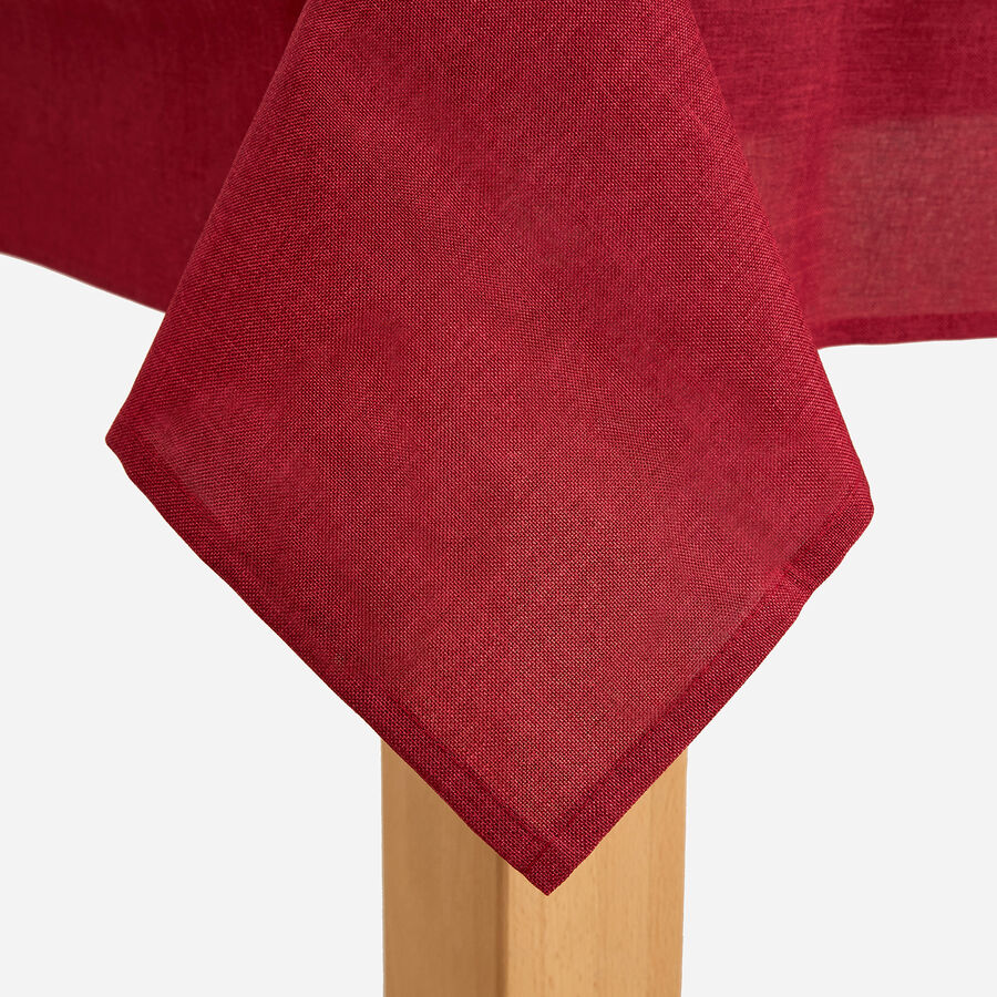Mantel rojo bordado Pueblo 150x300cm