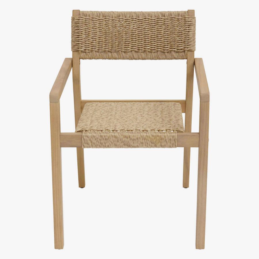 Set de 2 sillones de jard&iacute;n apilables de madera de acacia Temira 57x61x82cm