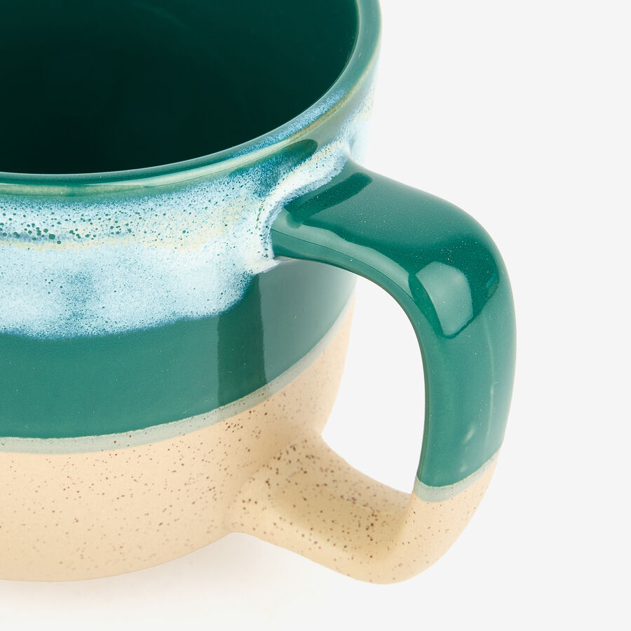 Mug de cer&aacute;mica verde Gosol 40cl &Oslash;9,6x8,6cm 