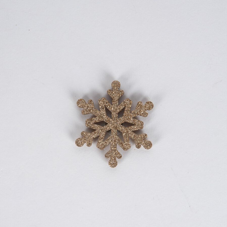 Set de 24 adornos colgantes de madera Copos de nieve variados 4cm