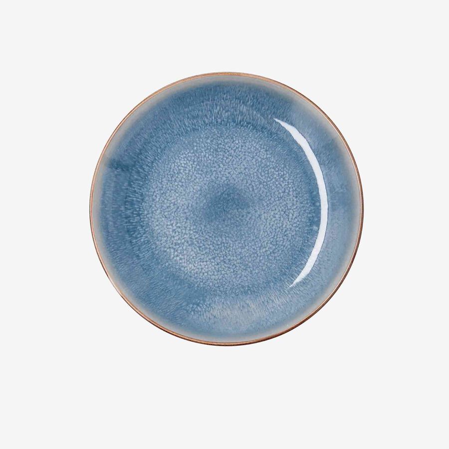 Plato de postre de porcelana azul Aura &Oslash;19cm