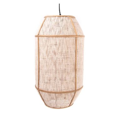 Lámpara de techo bambú y lino Ø33x58cm