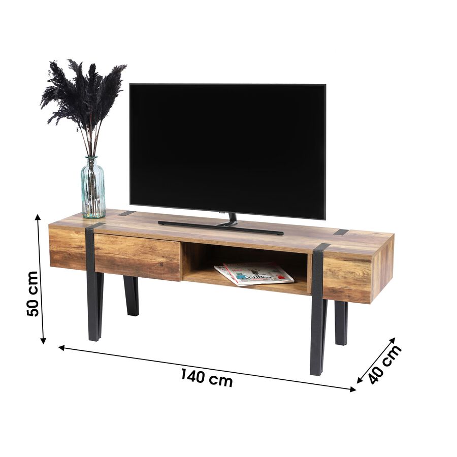 Mueble de TV de aglomerado de madera MDF Dublin 140x40x50cm