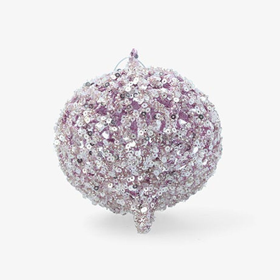 Bola de Navidad de lentejuelas rosa 8cm
