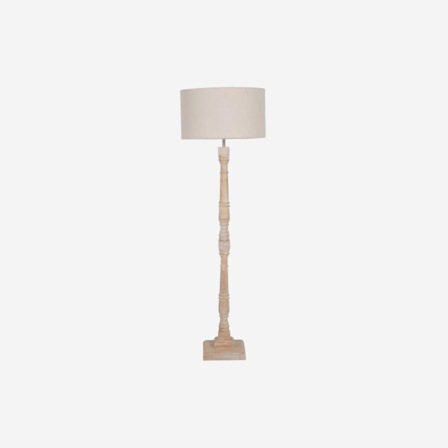 L&aacute;mpara de pie de madera de roble 48x48x154cm