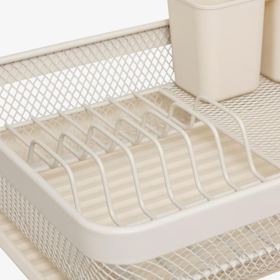 Escurridor de platos 1 nivel de metal beige 43,5x32,5x14cm