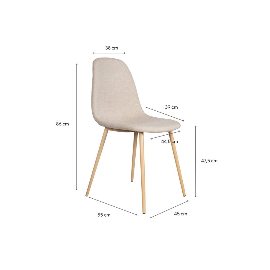 Silla de comedor beige Concept 45x55x86cm