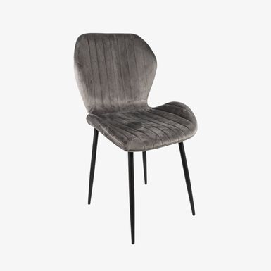 Silla de comedor de terciopelo gris Lydia 54x50x86cm Clau&Chloe