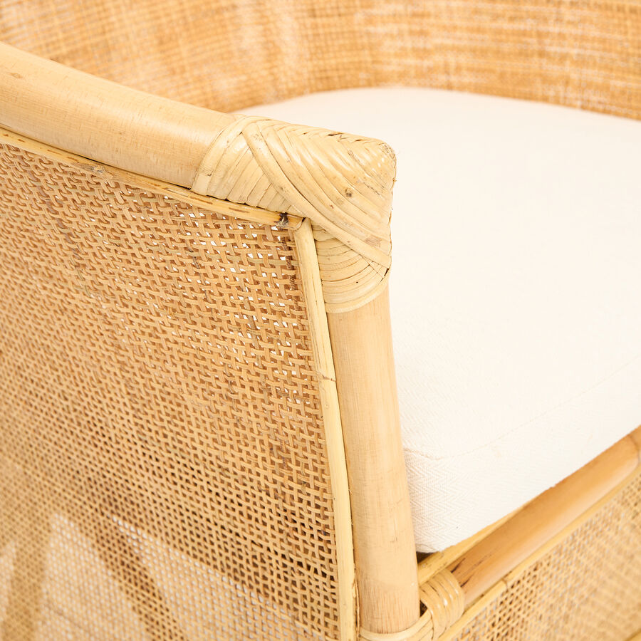 Butaca de ratán beige Milos 76x65x80cm