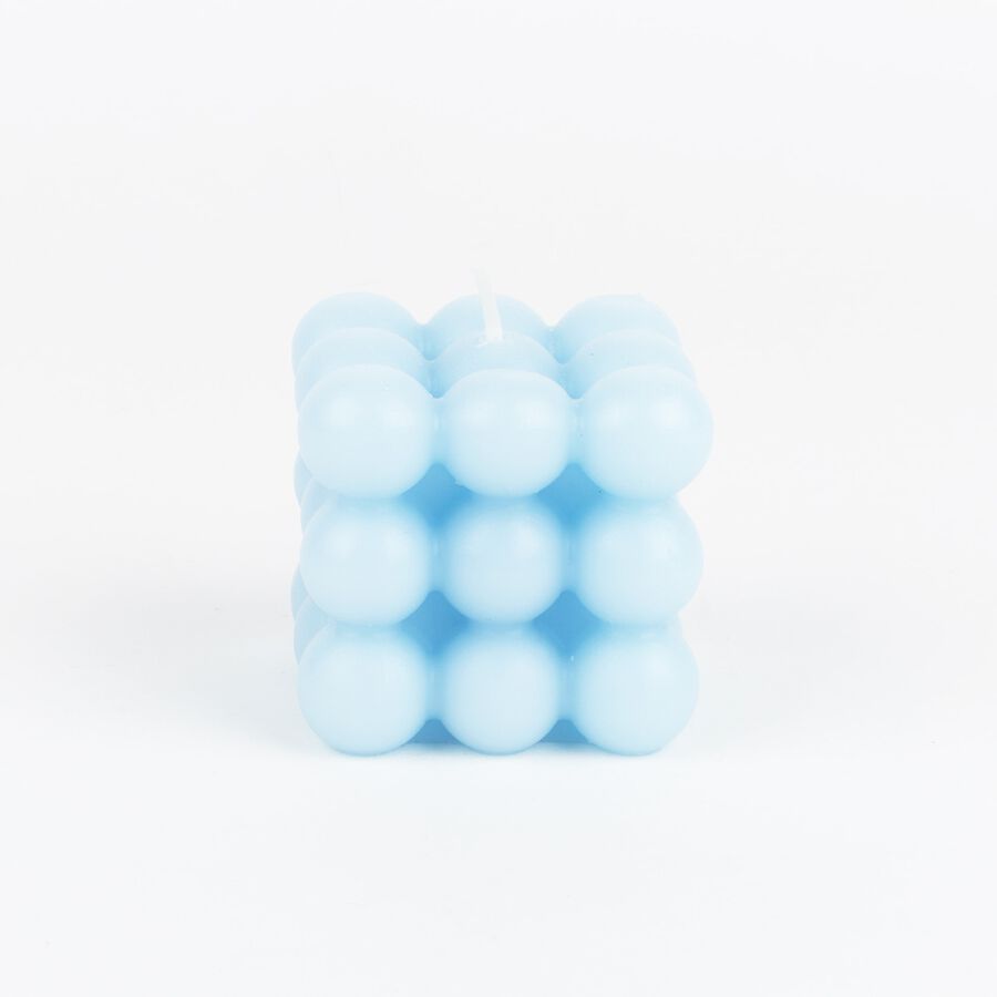 Vela decorativa azul Cubic 6x6cm