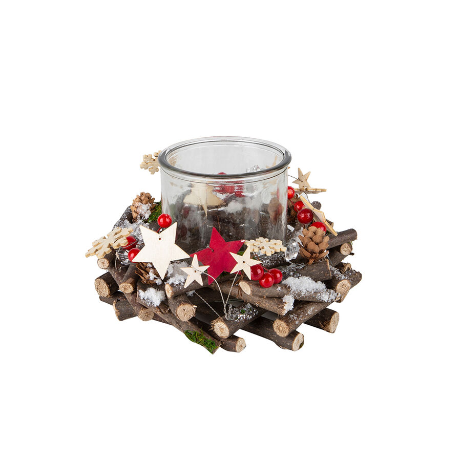 Centro portavela de estrellas y bayas