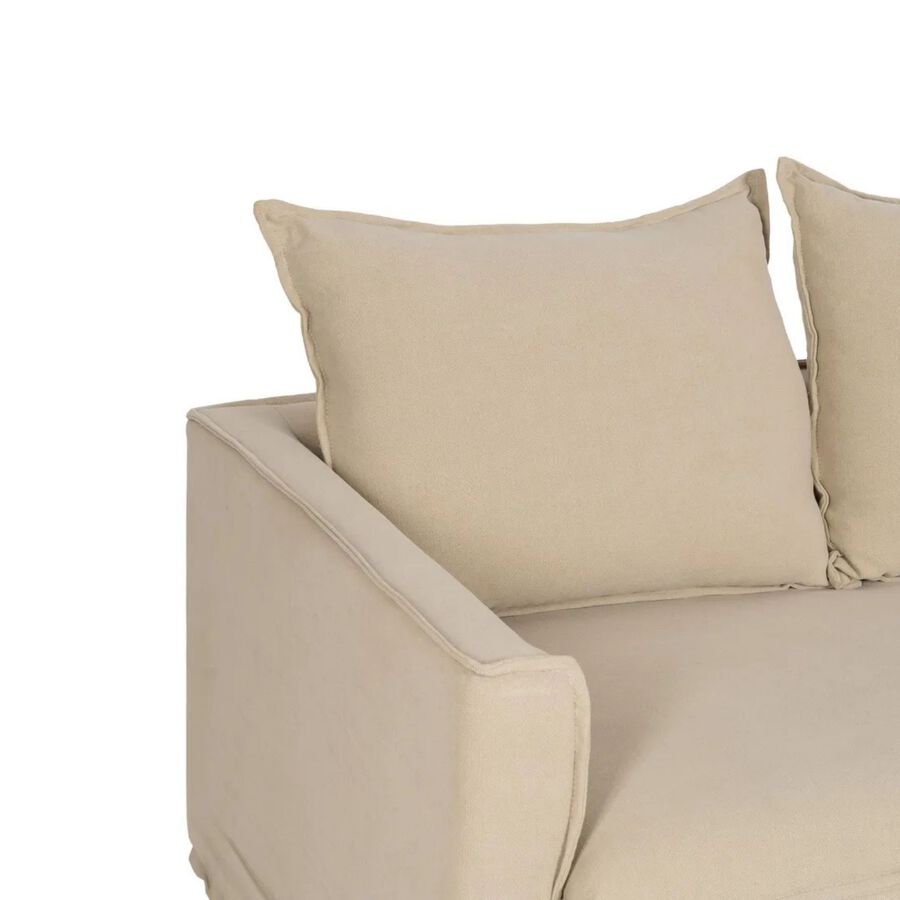 Sof&aacute; de 3 plazas de lino y algod&oacute;n beige Bristol 220x95x90cm