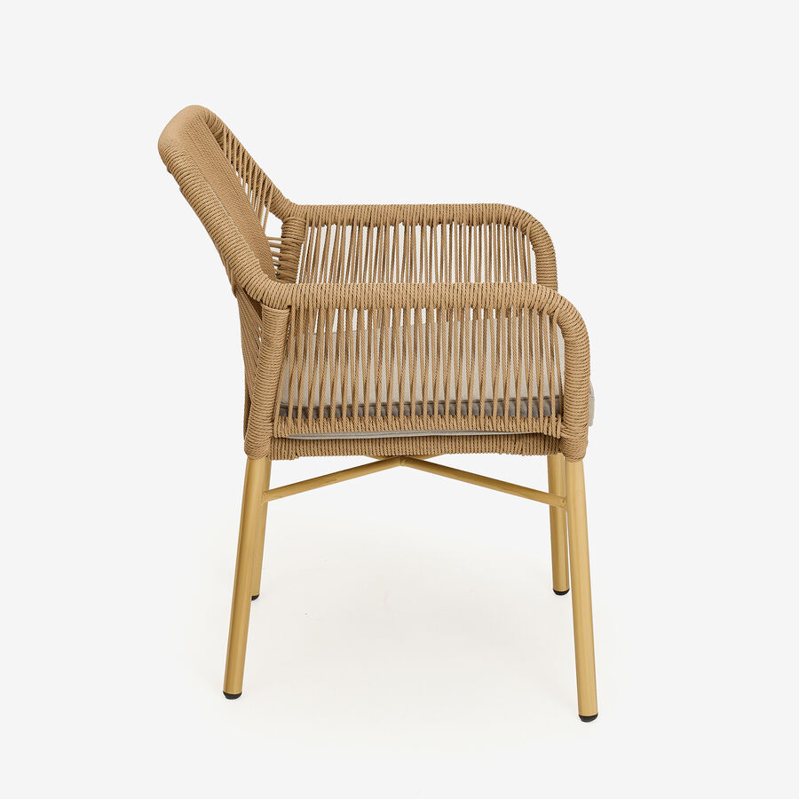 Silla de jard&iacute;n de aluminio y rat&aacute;n sint&eacute;tico Cassis 57x65x83cm