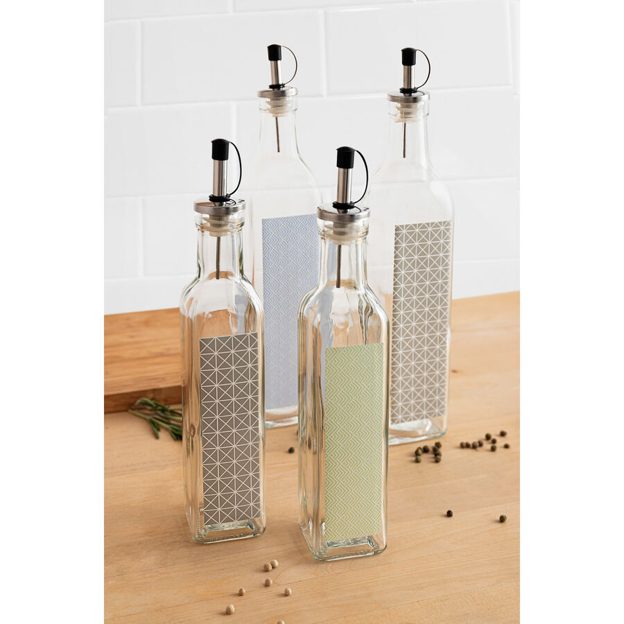 Aceitera vidrio con dosificador en varios colores 28cl