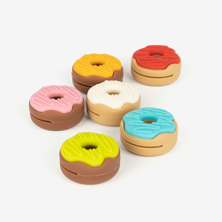 Conjunto de 6 marcadores para copas de silicona Donuts