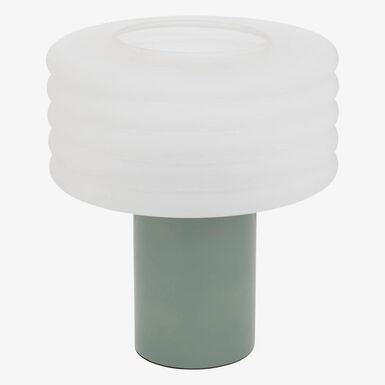 L&aacute;mpara de mesa Astor de vidrio verde 36cm