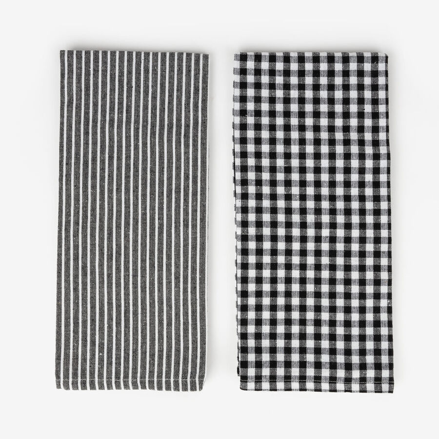 Set 2 paños rayas negro Bakou 50x70cm
