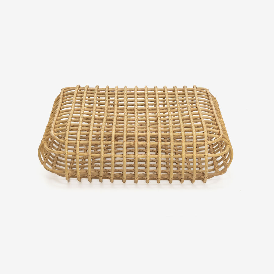 Mesa de centro de ratán natural 70x70x22cm