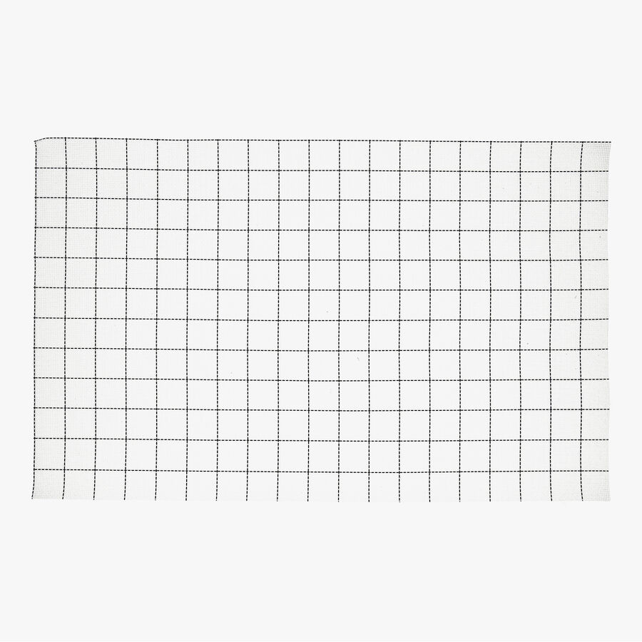 Mantel individual blanco de cuadros 47,5x30cm