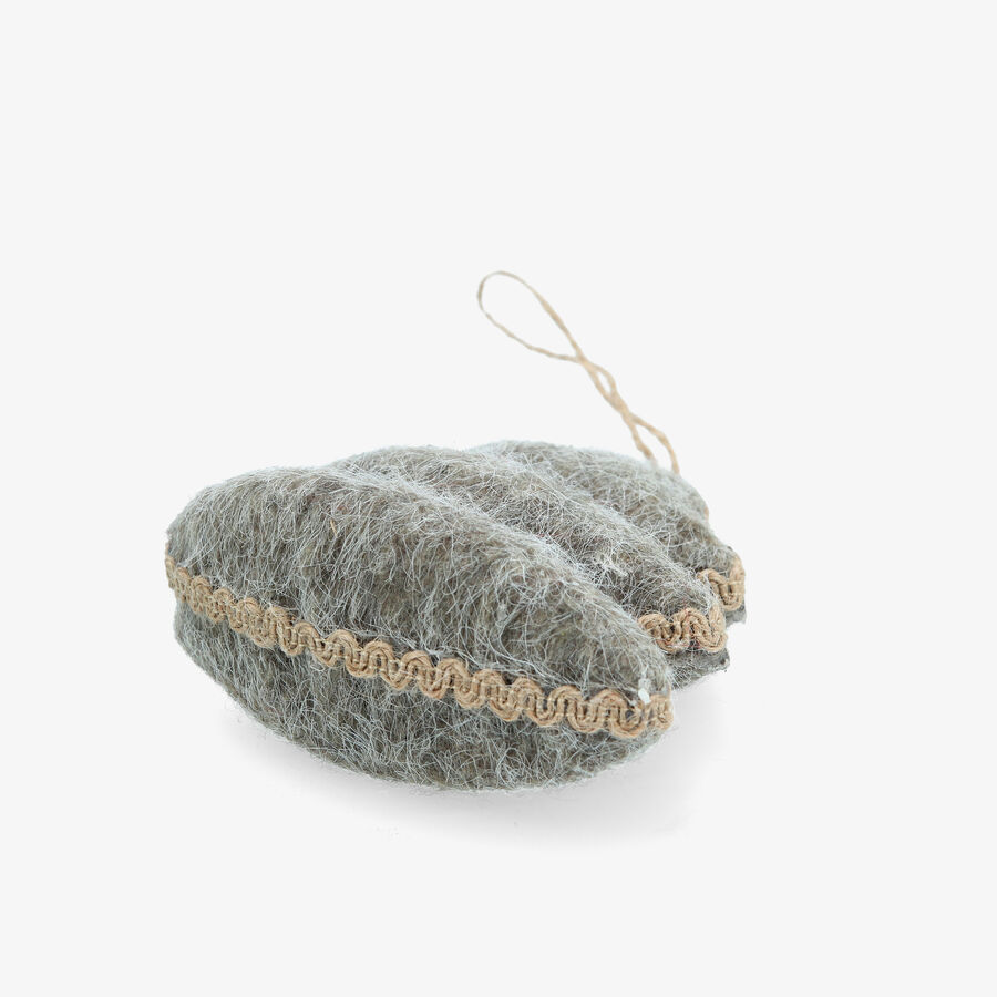 Bola de Navidad de &aacute;rbol de fieltro gris 11x5x11cm