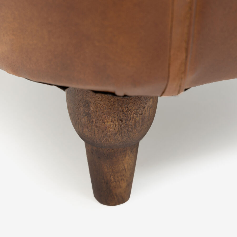 Butaca de piel marrón Chester 65x72x80cm