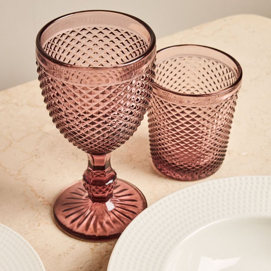 Vaso cristal rosa Diamante 30cl