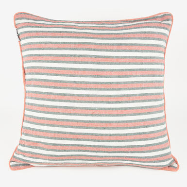 Funda de cojín de algodón rayas naranja y verde Marita 45x45cm