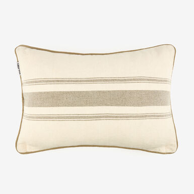 Funda de cojín de algodón rayas verdes Niza 30x45cm