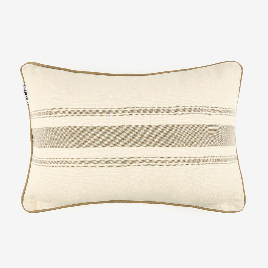 Funda de cojín de algodón rayas verdes Niza 30x45cm