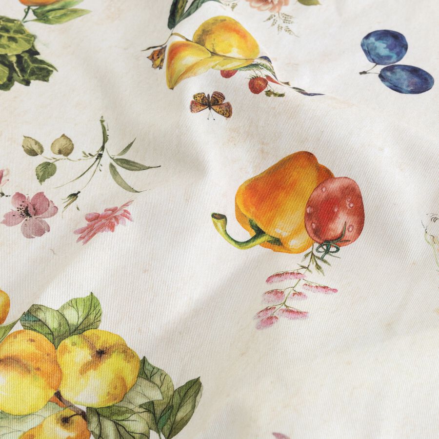 Mantel de algod&oacute;n Verduras 150x150cm