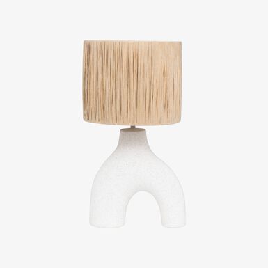 Lámpara de mesa de cerámica blanca Ayla Ø25x47cm