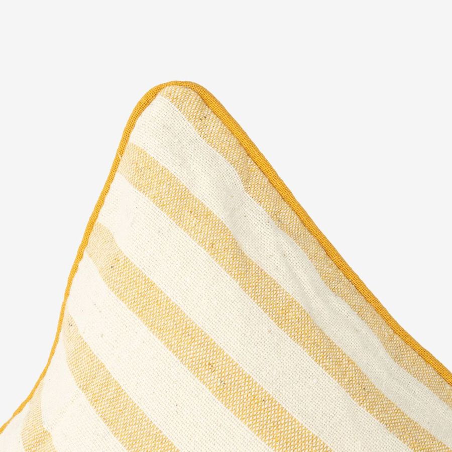 Funda de coj&iacute;n de algod&oacute;n con rayas amarillas Niza 45x45cm