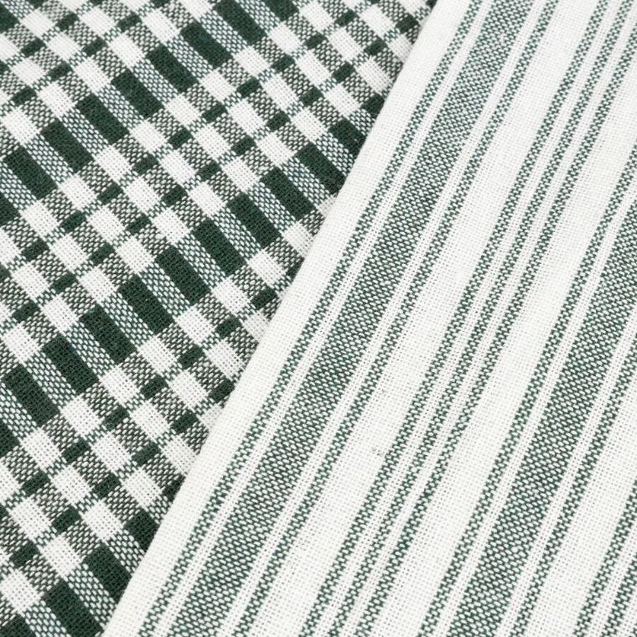 Set de 2 paños de algodón con rayas verde Midson45x65cm
