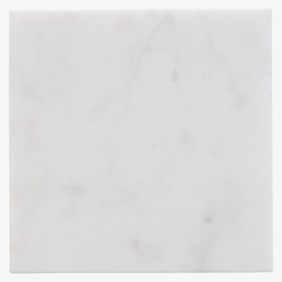 Set de posavasos StoneBase de m&aacute;rmol blanco 10cm