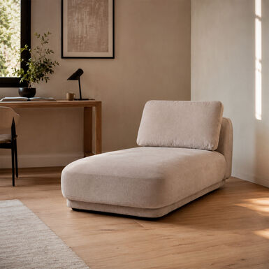 Sill&oacute;n chaise longue beige Alain 92x157x68cm